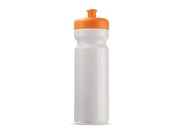 Bidon publicitaire sport Basic 750 ml Blanc / Orange